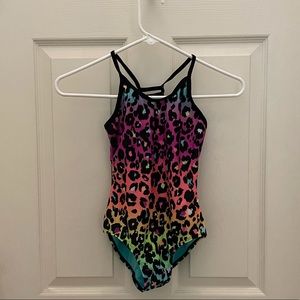Girls gently worn sM (7/8) fun leopard print